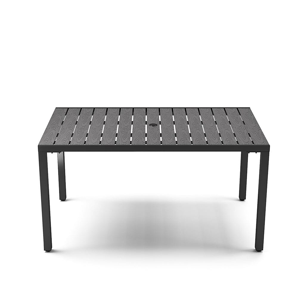 150cm Wood Effect Garden Dining Table with Parasol Hole Garden Dining Tables Living and Home