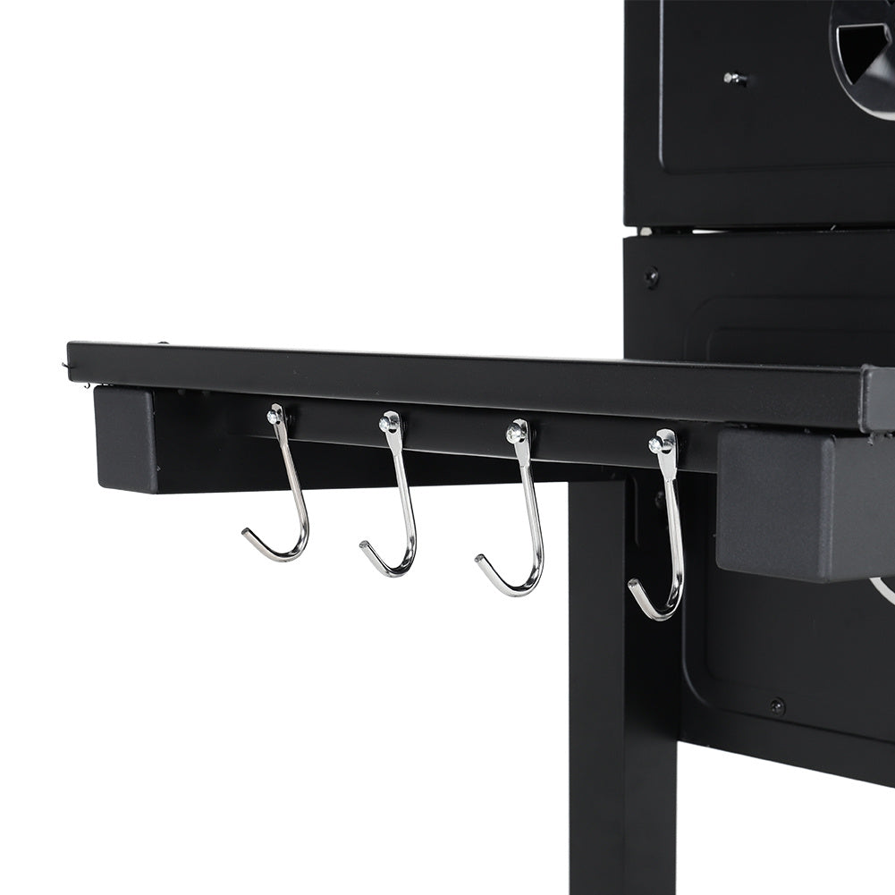 Charcoal Grill Barrel Wide 114.5cm w/ Side Shelves Garden BBQ Grill Living and Home