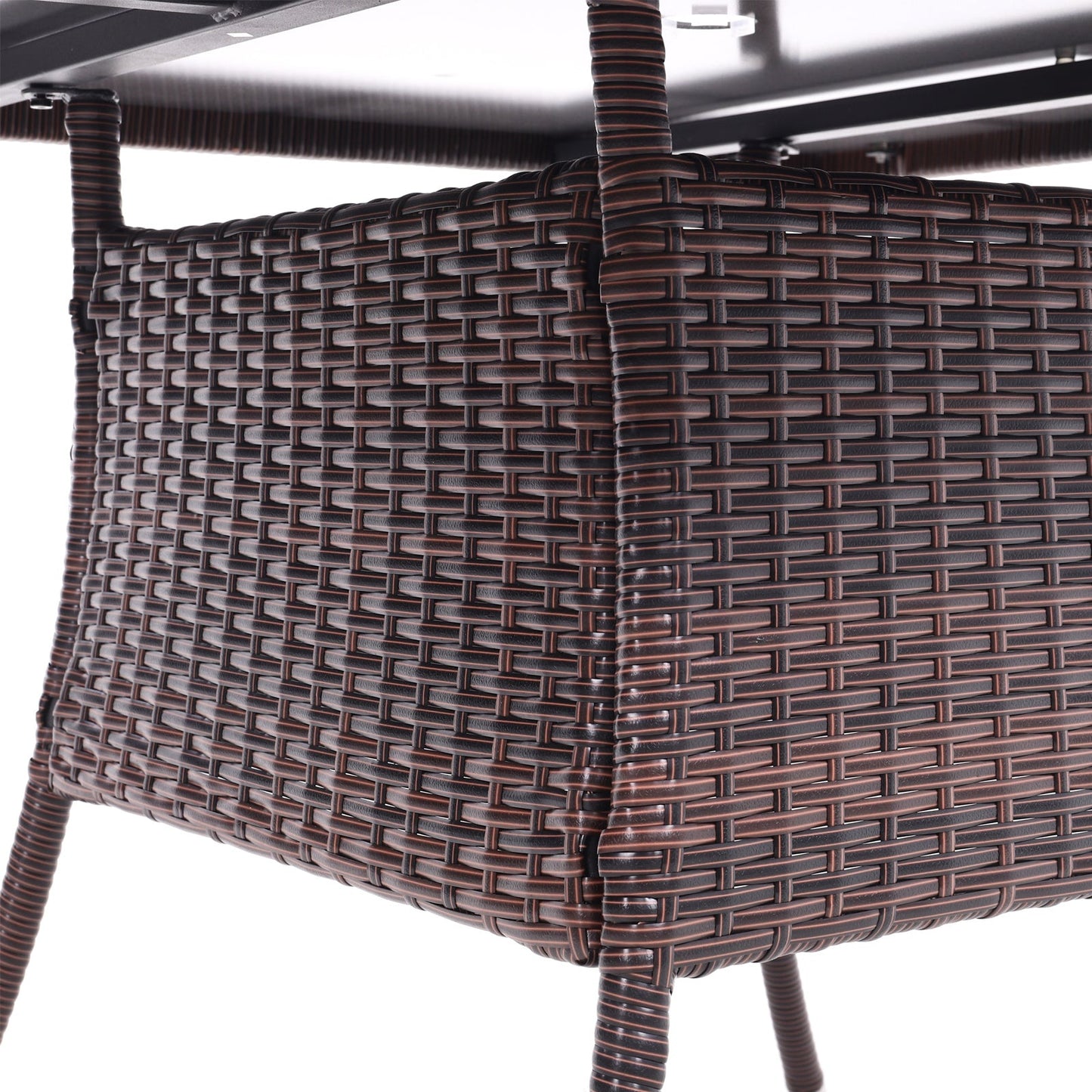 105cm Round/ Square Coffee Table Bistro Outdoor Garden Patio Tables & Parasol Hole Garden Dining Table Living and Home