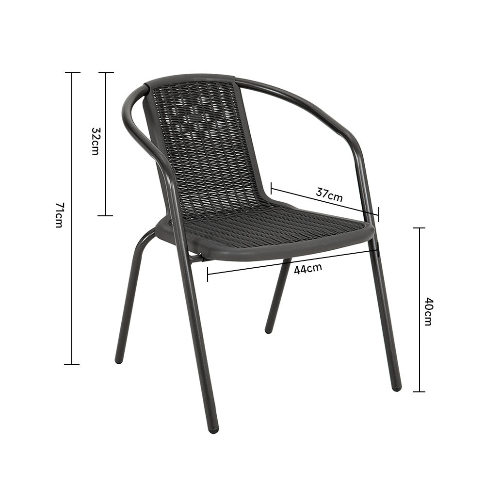 Patio Round Table With Umbrella Hole and Garden Chairs Set