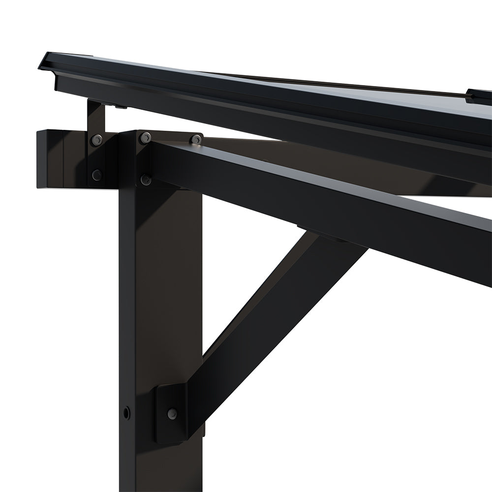 Corner Frame and Rail Close-Up of 12x10ft Grey Wall Canopy