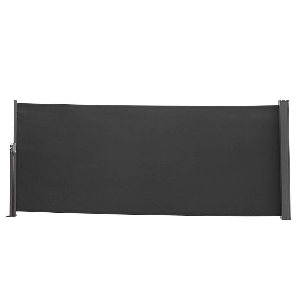 Modern Dark Grey 120cm x 300cm Outdoor Side Awning – UV-Resistant Retractable Privacy Wall