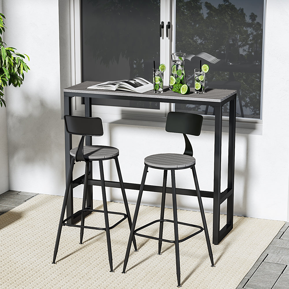 1.2 m Grey Modern Garden Bistro High Bar Table