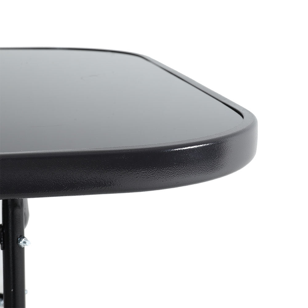 Black Round/Rectangular Garden Patio Table with Umbrella Hole