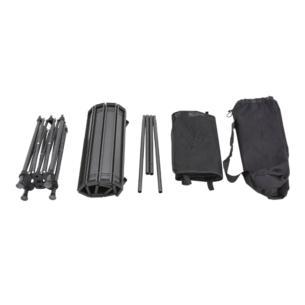 Folding Camping Table with Adjustable Height and Storage Basket