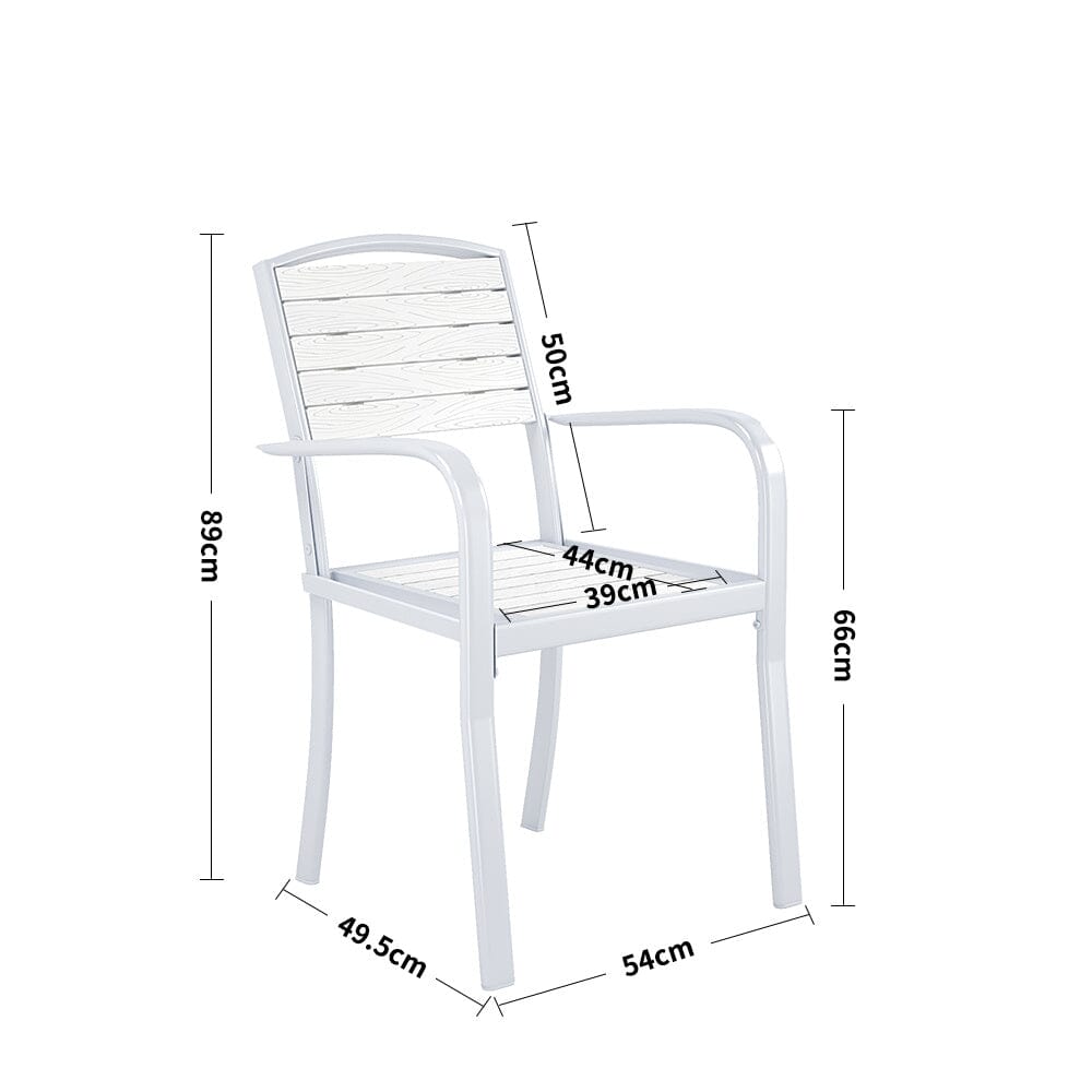 Garden Dining Armchair with Metal Legs Set of 2/4 Patio Side Chairs Living and Home