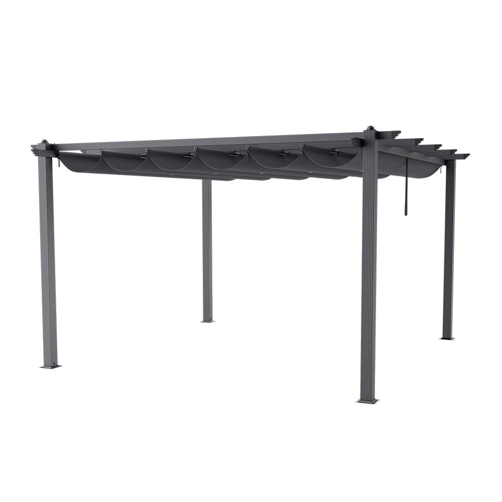 4x4m Aluminum Pergola with Charcoal Grey Frame – Studio Product Image