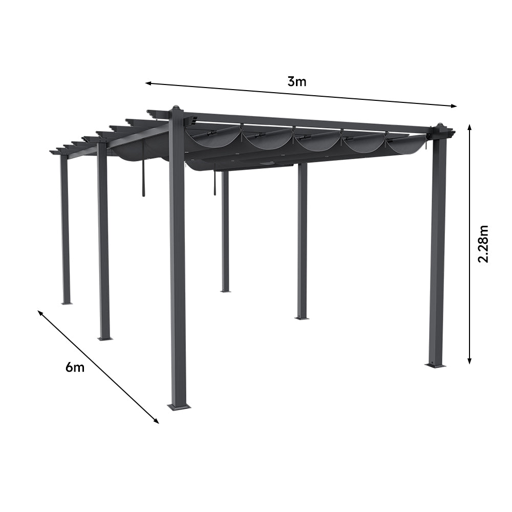 6x3m Pergola Size Chart – Full Layout with Measurements