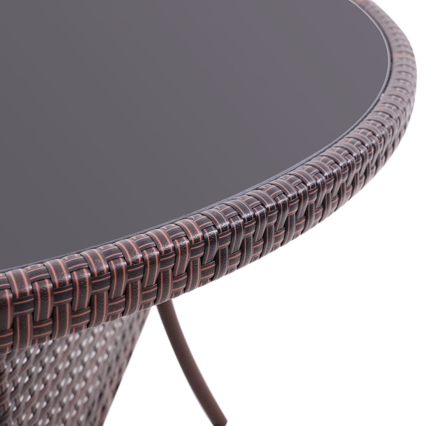 105cm Round/ Square Coffee Table Bistro Outdoor Garden Patio Tables & Parasol Hole Garden Dining Table Living and Home