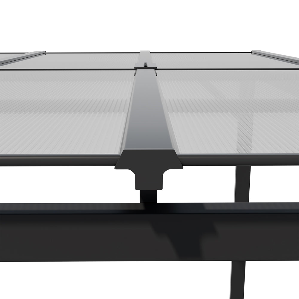 Top-Down Side Angle View of 12x10ft Grey Retractable Wall-Mounted Awning