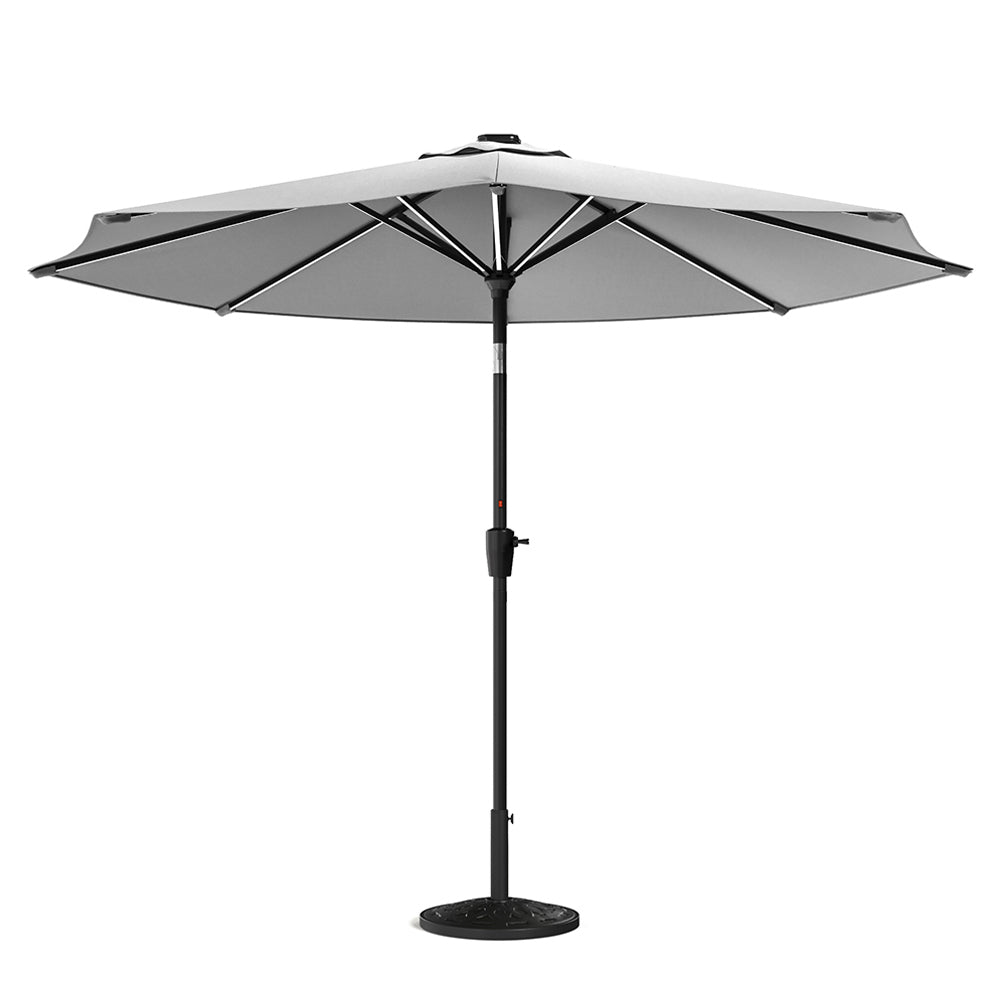 3M Garden Parasol Umbrella with Solar Strip LED Lights