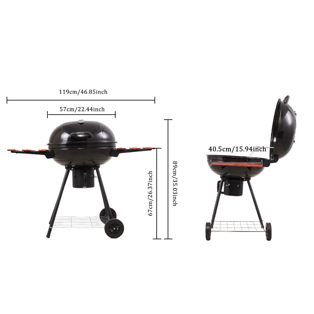 Black Outdoor Garden Portable Kettle Charcoal BBQ Grill