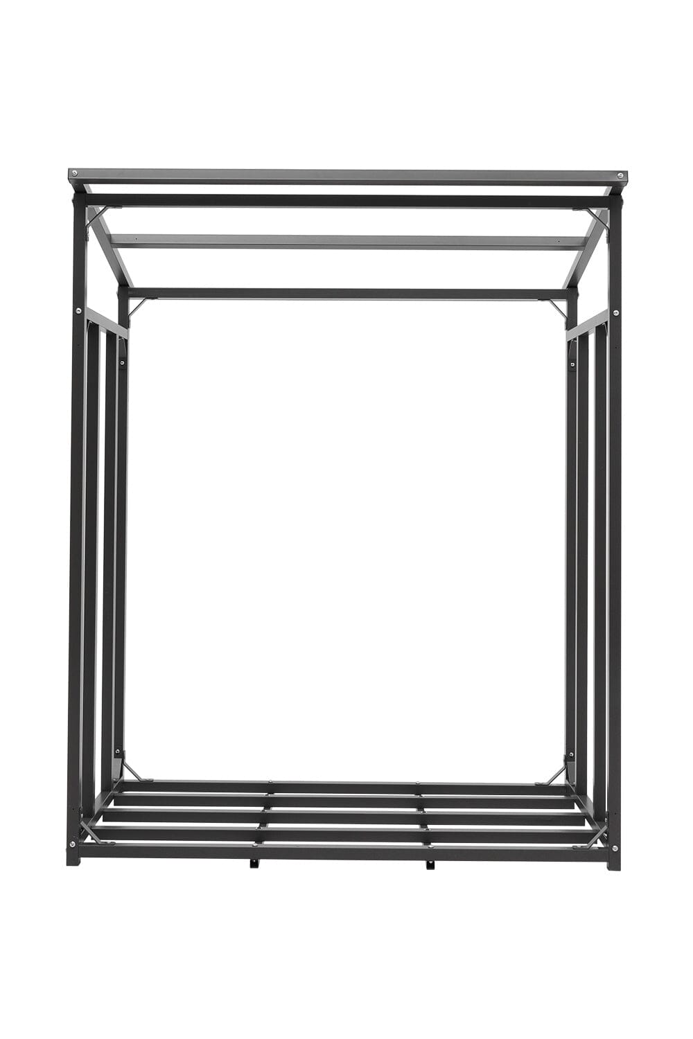 Large Metal Tube Firewood Storage Rack with PE Tarp – Ideal for Bulk Wood Storage Outdoors