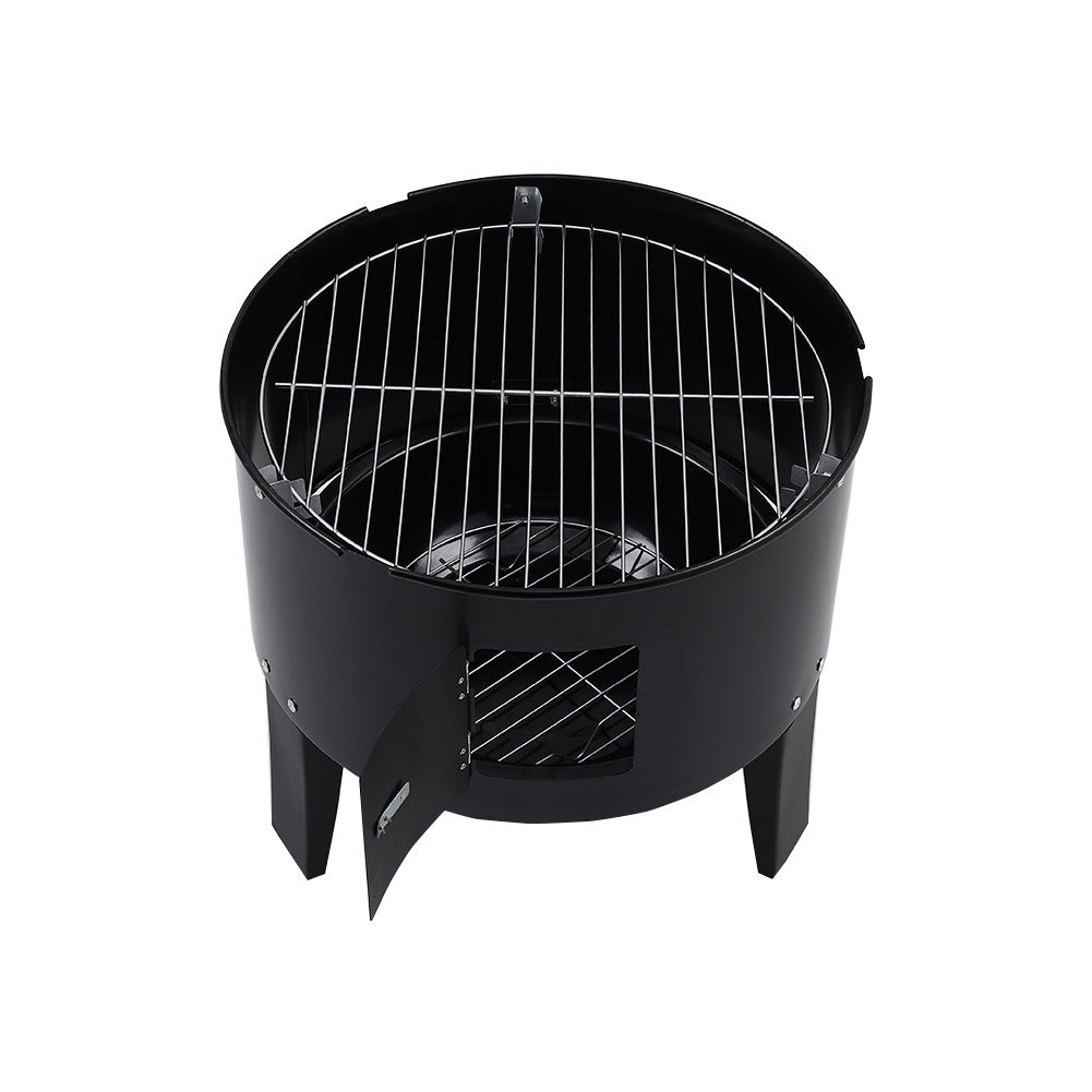 3 in 1 BBQ Charcoal Grill 3 Tier Smoker Garden BBQ Grill Living and Home