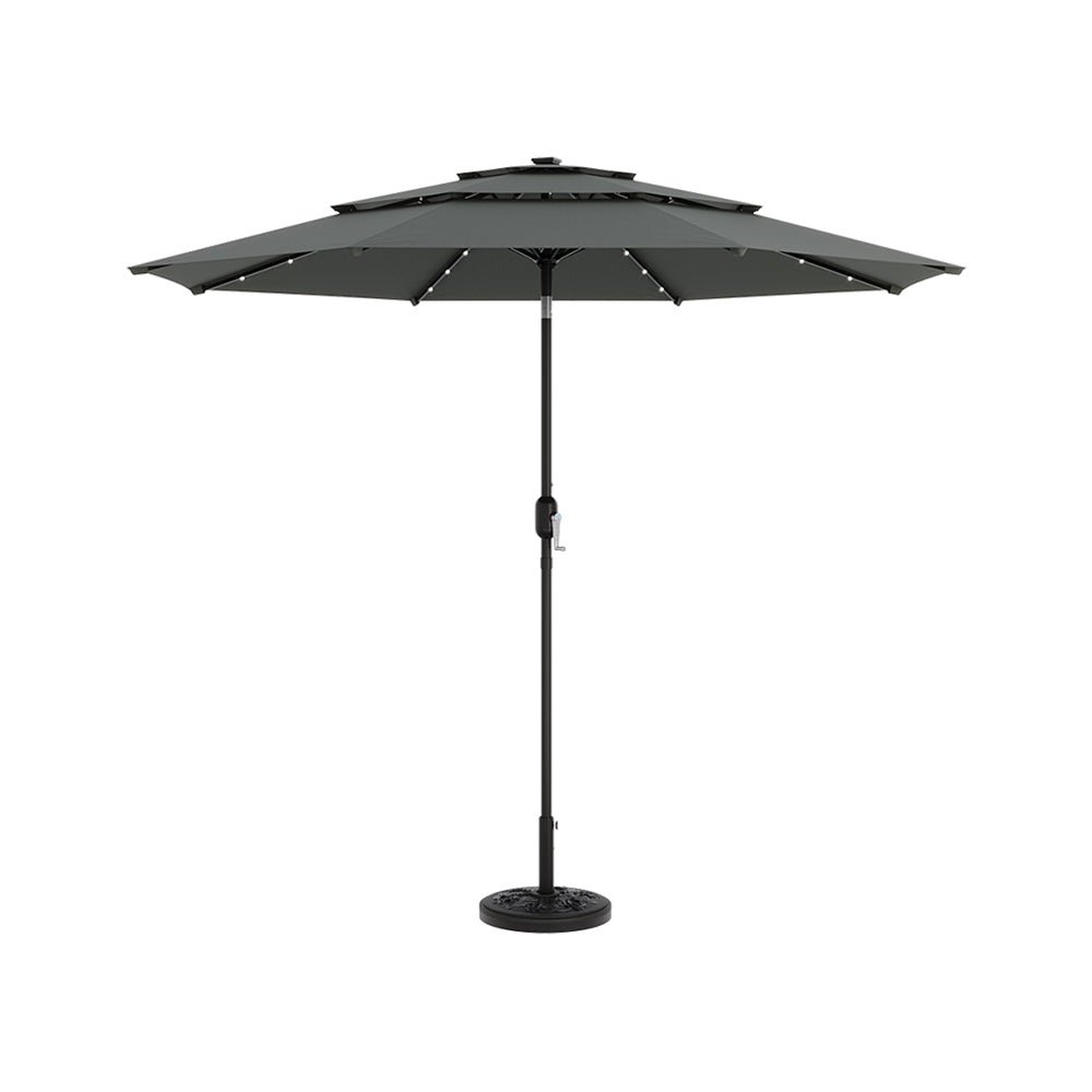 Grey Garden 3 Tier Parasol Umbrella with Base