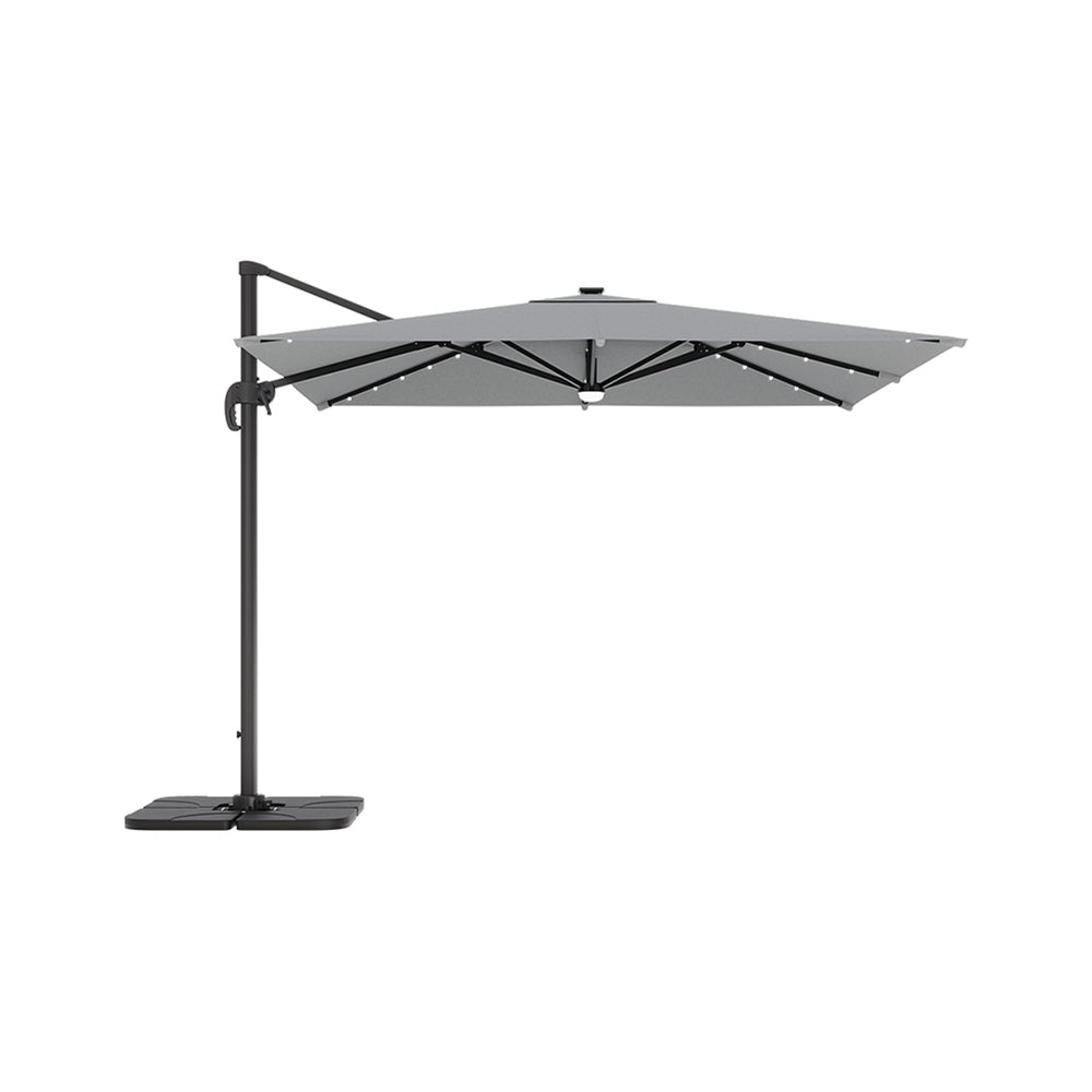 3M Garden Square Cantilever Parasol Umbrella with LED Lights
