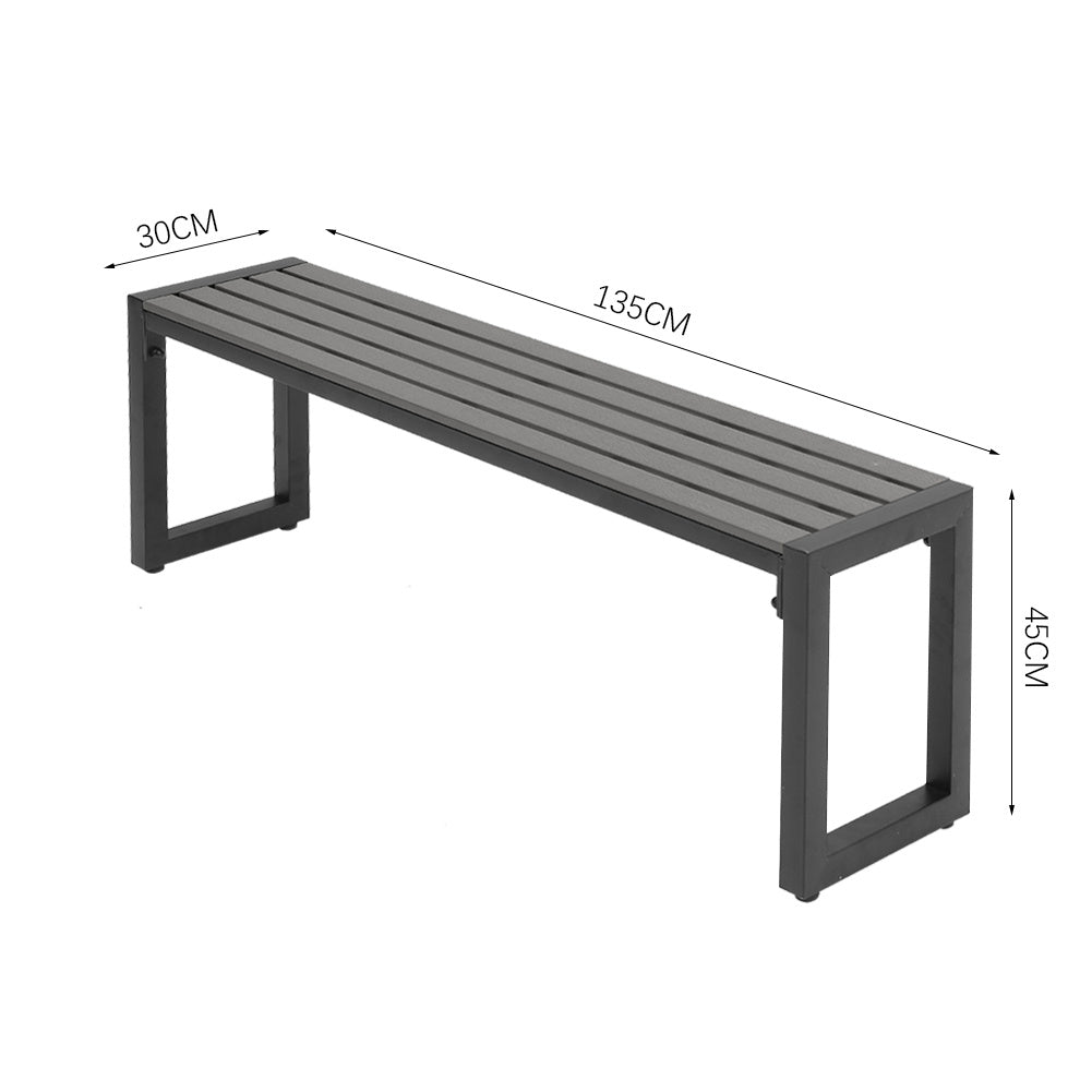 6 - Person 150cm Long Iron Outdoor Dining Set Garden Table and Bench Outdoor Seating Living and Home Grey Only 2 x Bench