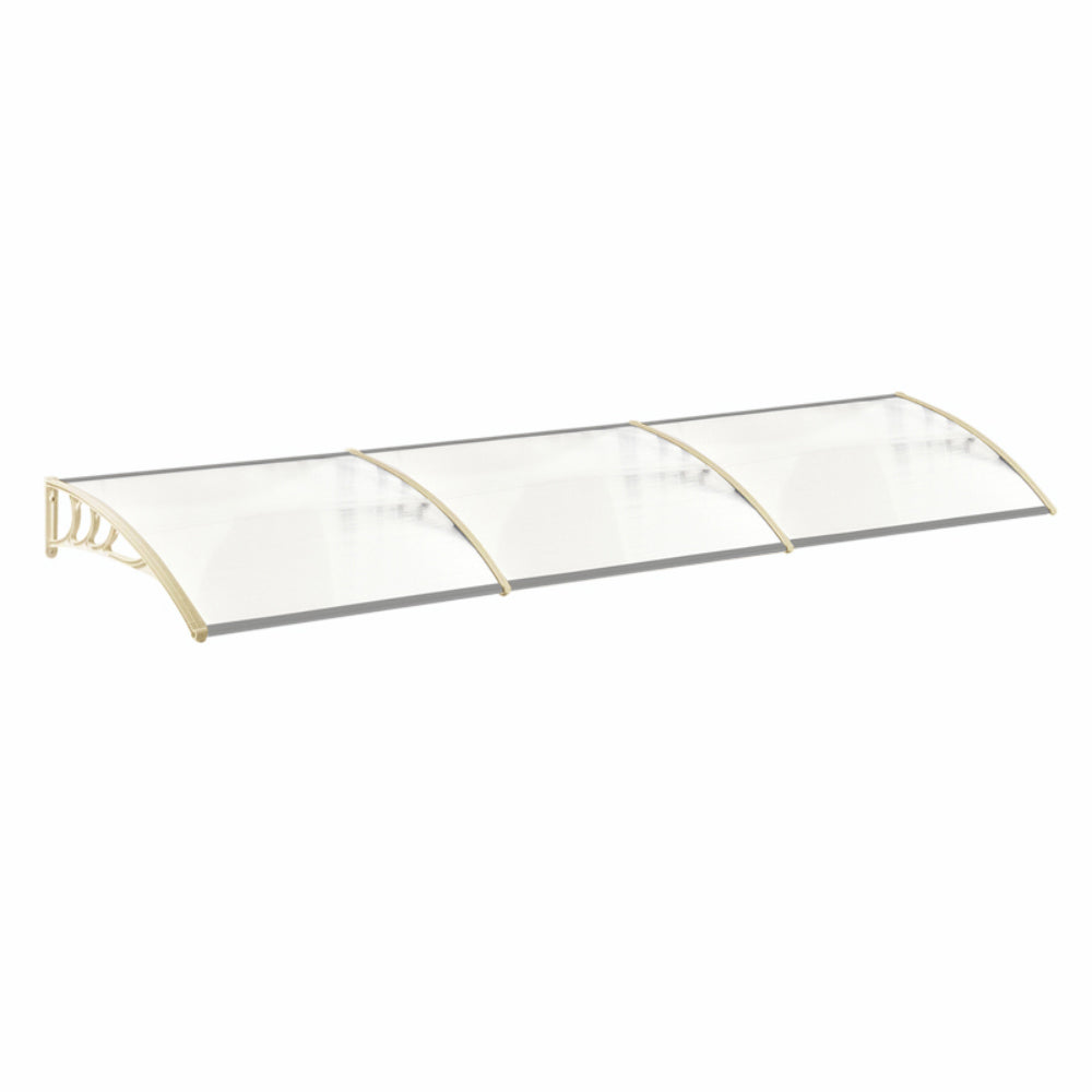 270cm White Aluminum Door Awning with Polycarbonate Panel – Modern Outdoor Protection