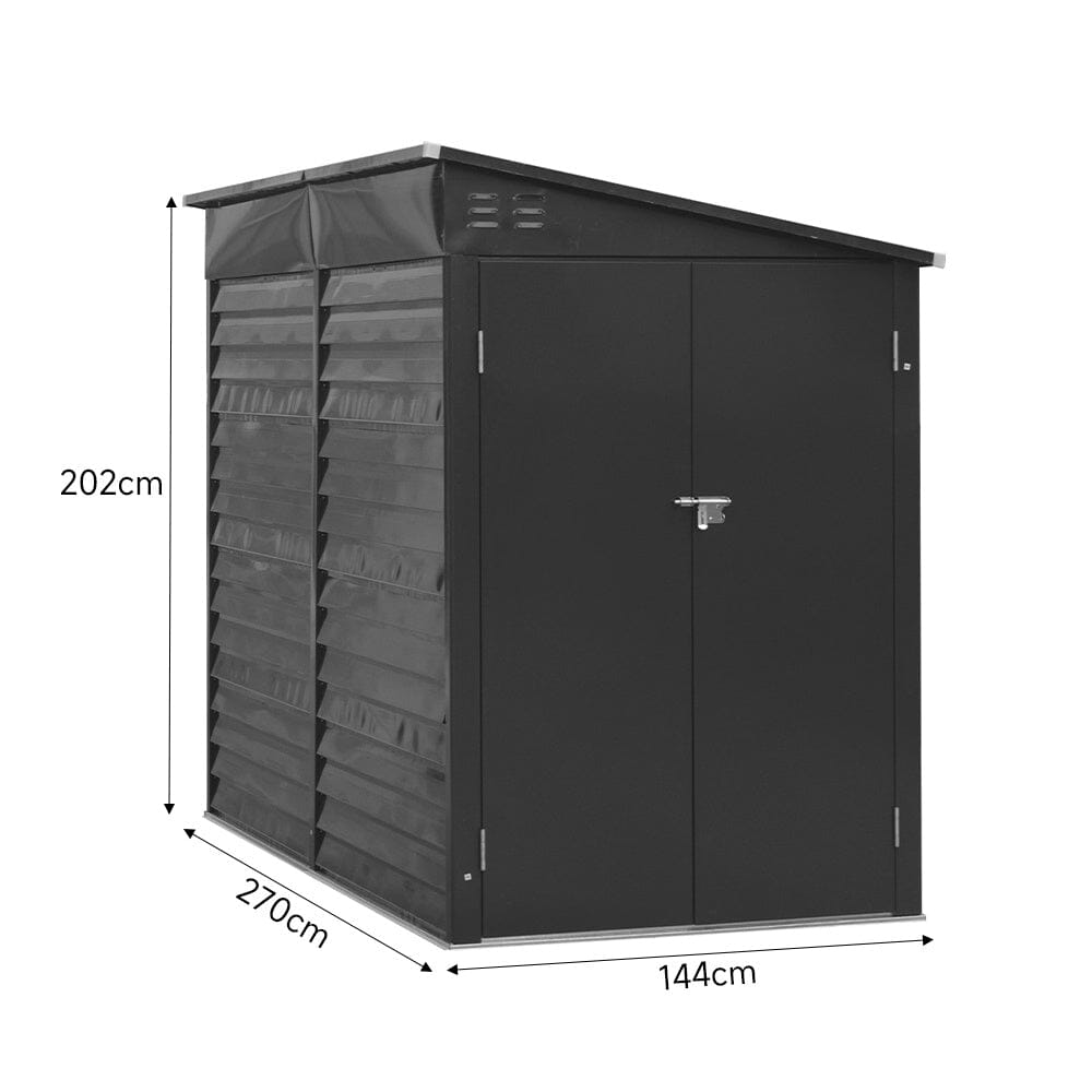9ft Motorcycle Storage Shed Lockable Steel Garden Bike Shed Garden Sheds Living and Home