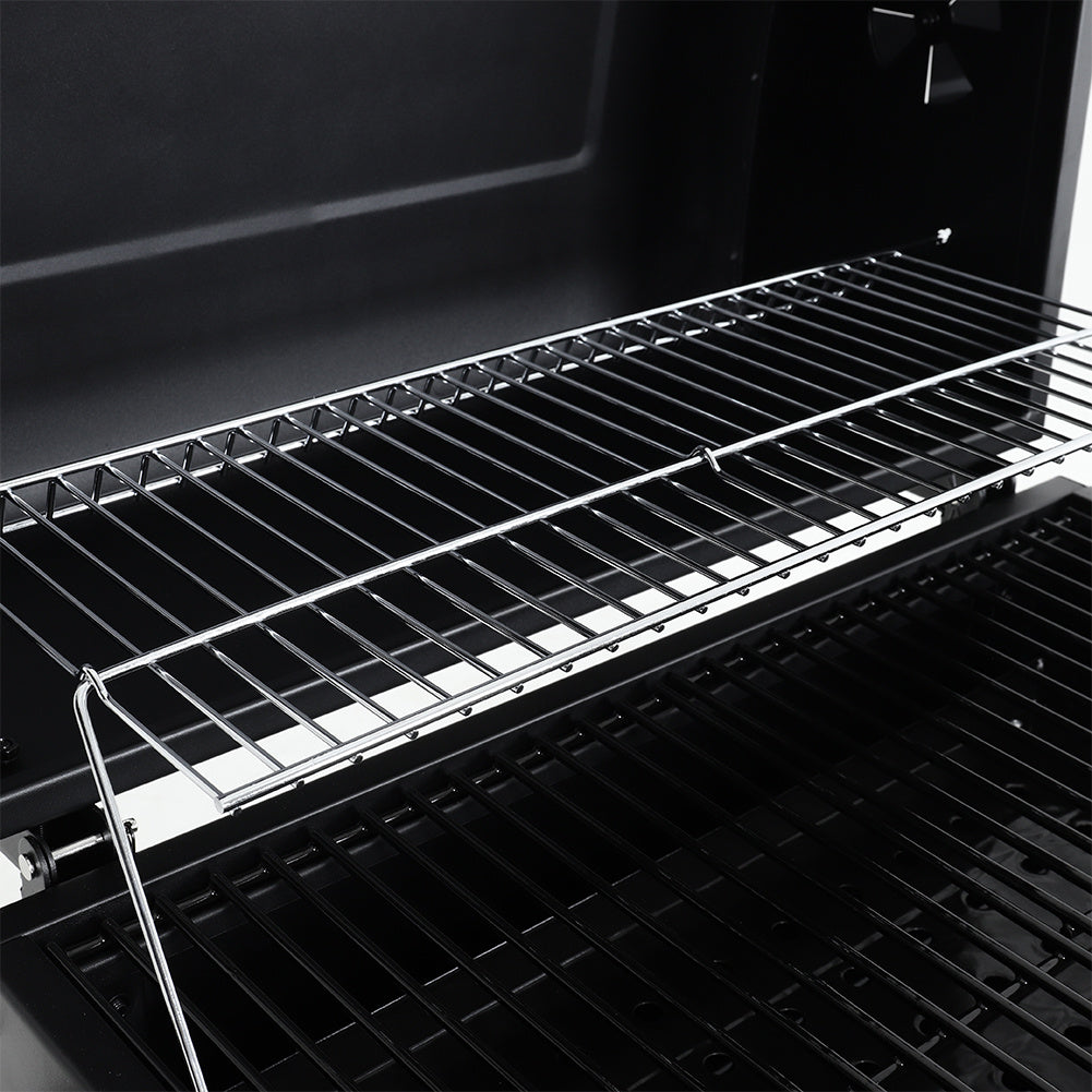 Charcoal Grill Barrel Wide 114.5cm w/ Side Shelves Garden BBQ Grill Living and Home