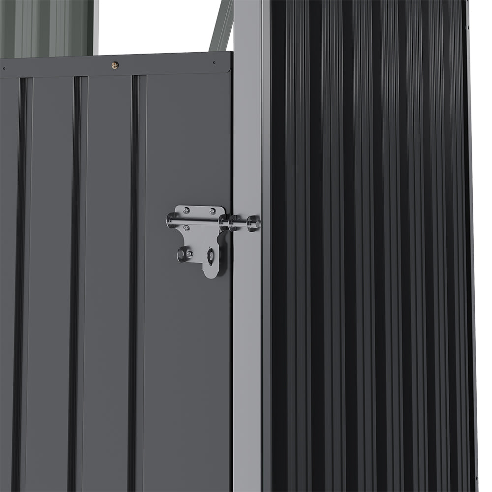 3x3ft Charcoal Black Outdoor Galvanized steel Garbage Can Storage Shed