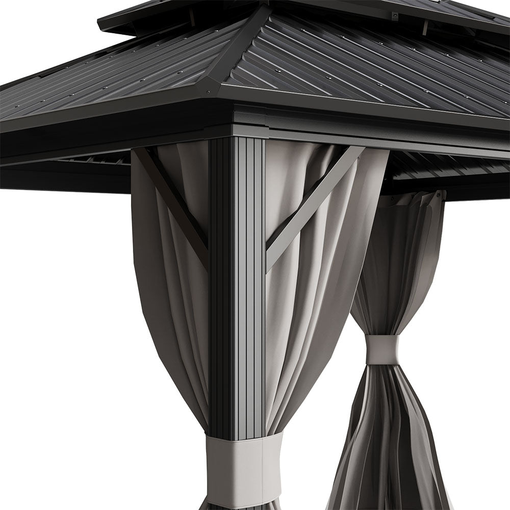 Detail of 12x10ft Aluminum Gazebo Roof Panel and Corner Support
