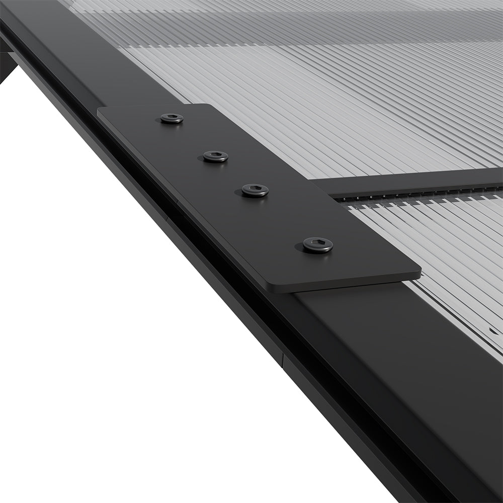 Mounting Plate and Screw Fixing Details of 12x10ft Grey Wall-Mounted Canopy