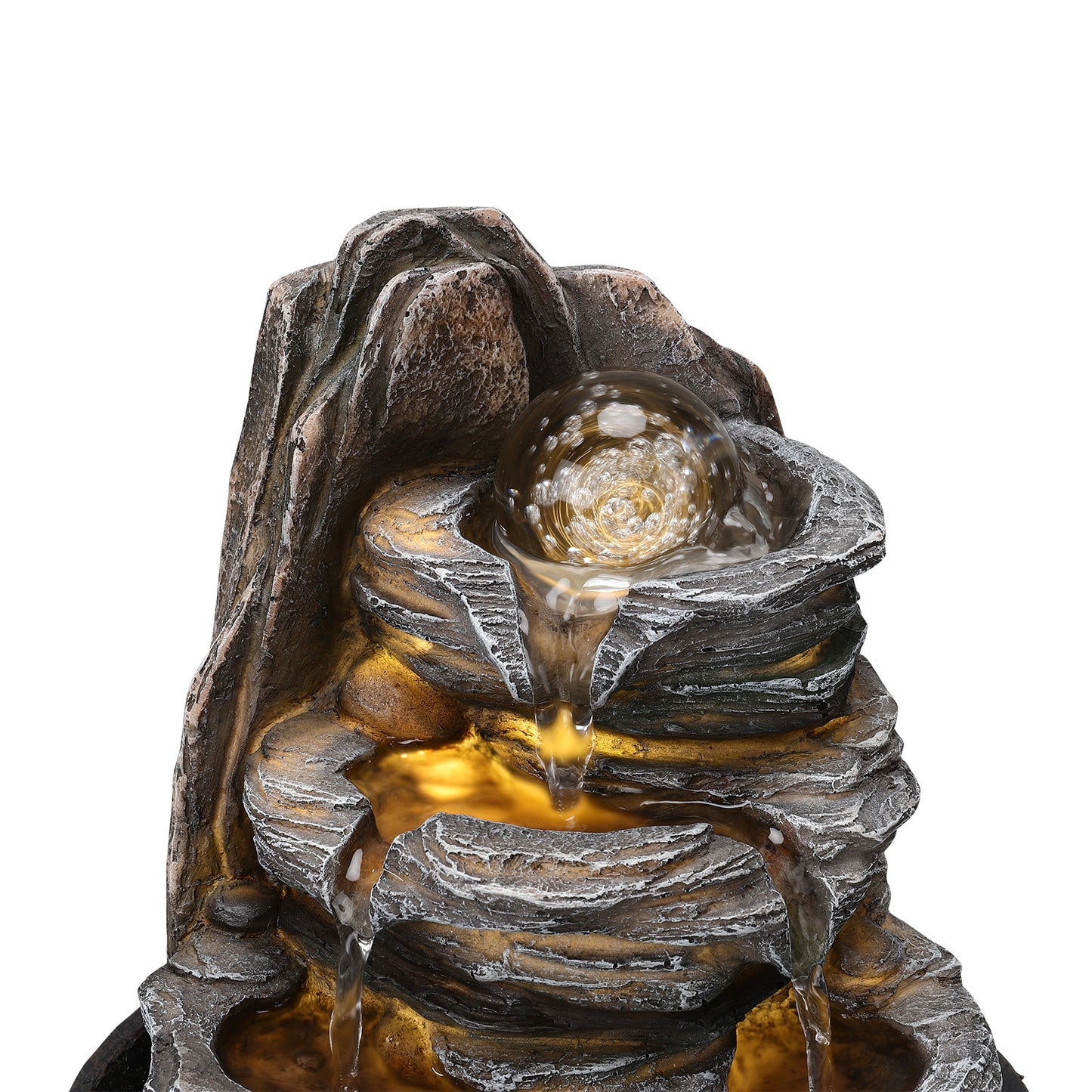 Tabletop Water Fountain with LED Crystal Ball Decor