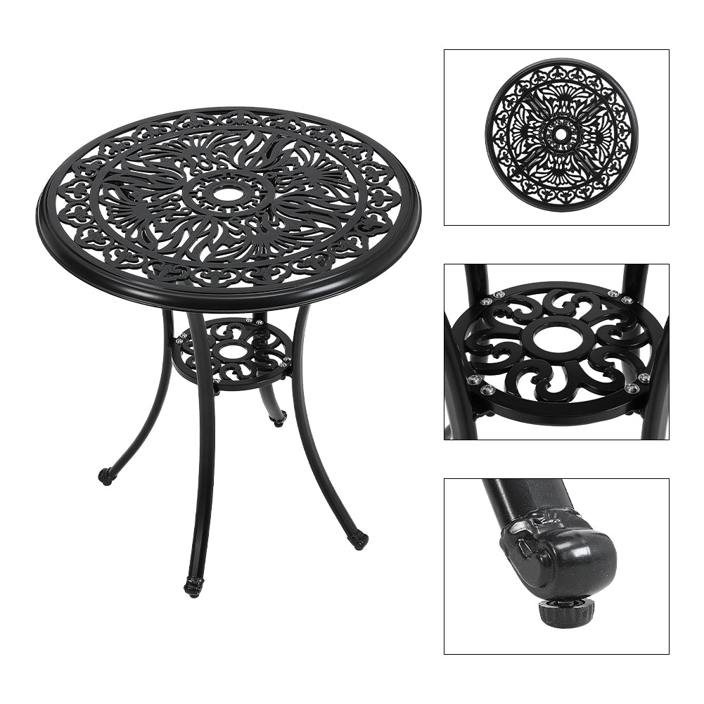 68cm Hollow Poinciana Round Patio Table with Umbrella Hole