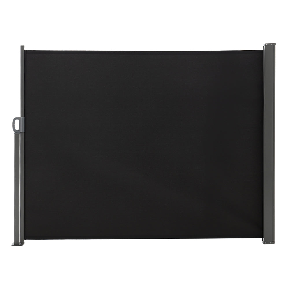 Grey 180cm High Retractable Side Awning – Waterproof Outdoor Privacy Screen for Patio or Terrace