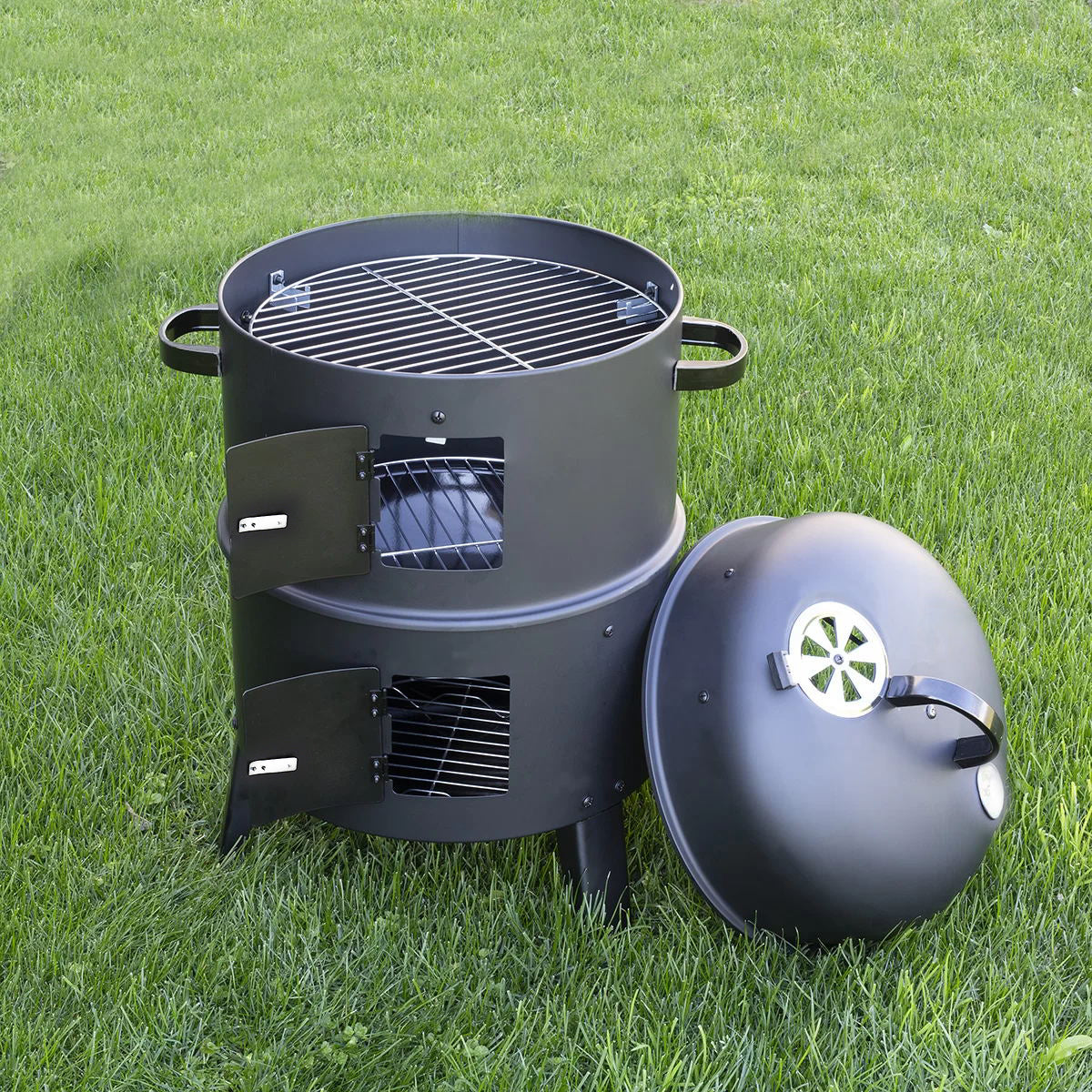 Black 3 in 1 BBQ Charcoal Grill