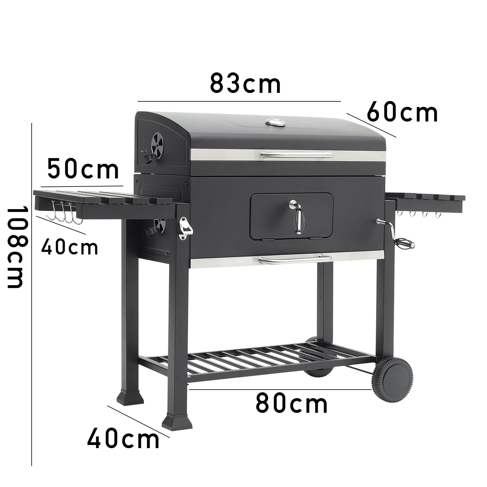 Dimensions of 33x43 inch barrel charcoal BBQ grill – full measurement guide for outdoor placement