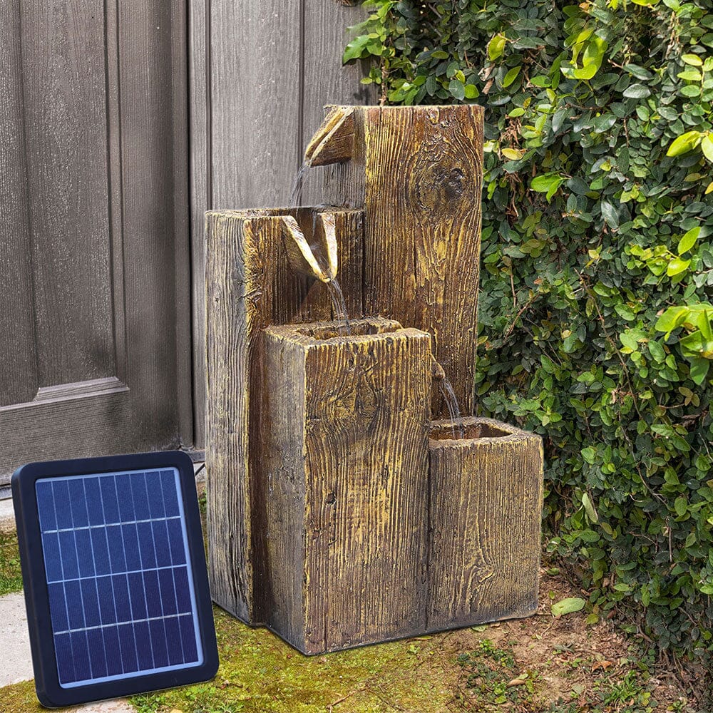 Garden Fountain Self Containing Water Feature Solar Powered Fountains Living and Home