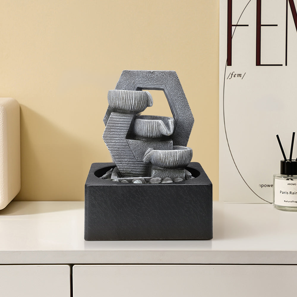 Tabletop Relaxation and Meditation Soothing Cascade Fountain with LED