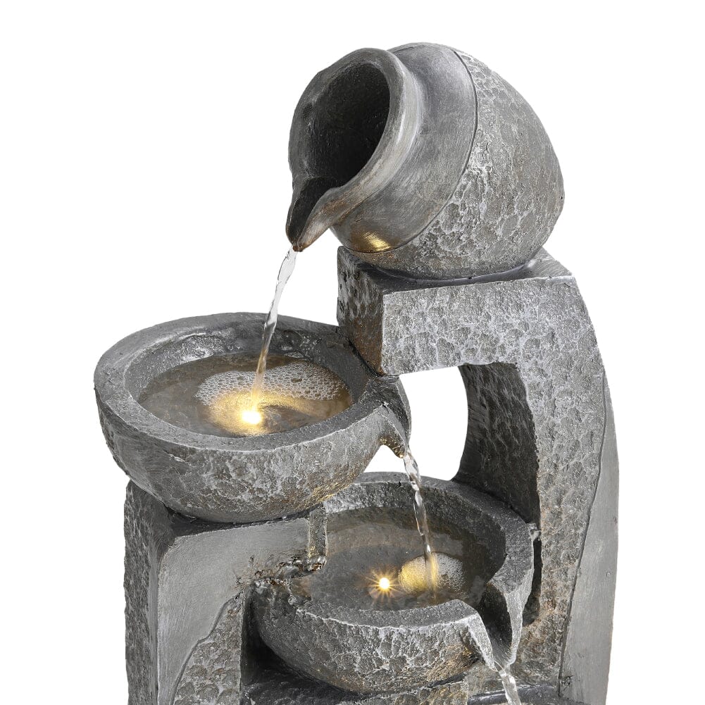 Solar 5-Tier Cascade Water Fountain for Outdoors Fountains Living and Home