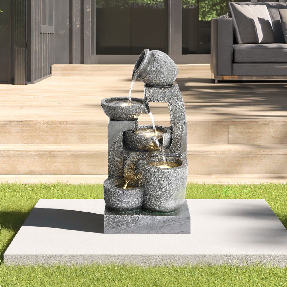 Garden Solar 5-Tier Cascade Water Fountain