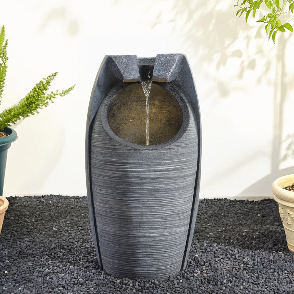 1.8' Garden Solar Rockery Resin Fountain with LED
