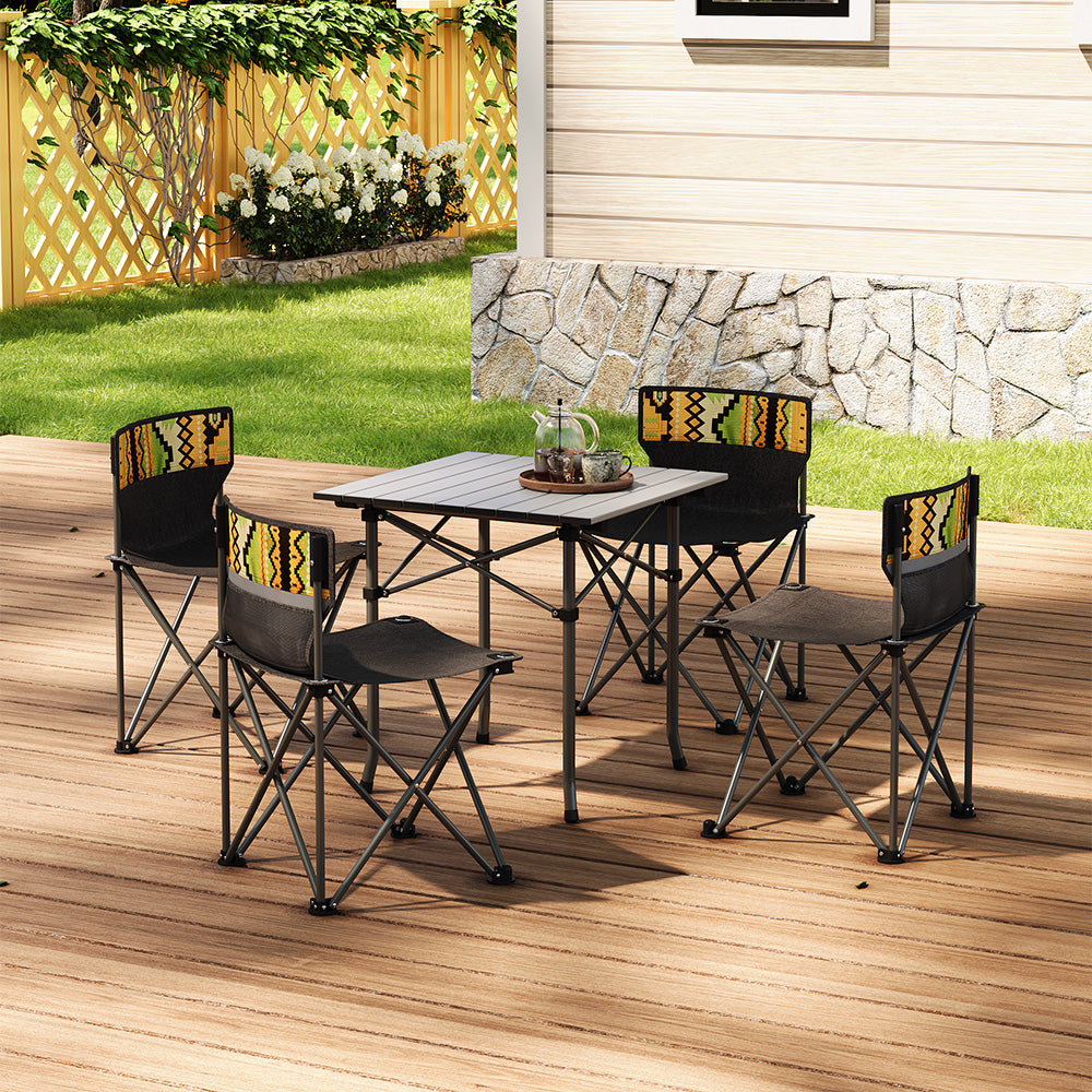 5-in-1 Portable Camping Table & Chairs Set with Carry Bag