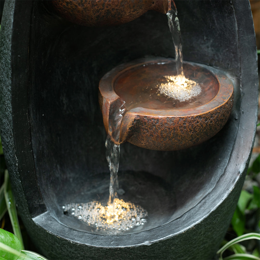 Garden Water Feature Resin Fountain with LED