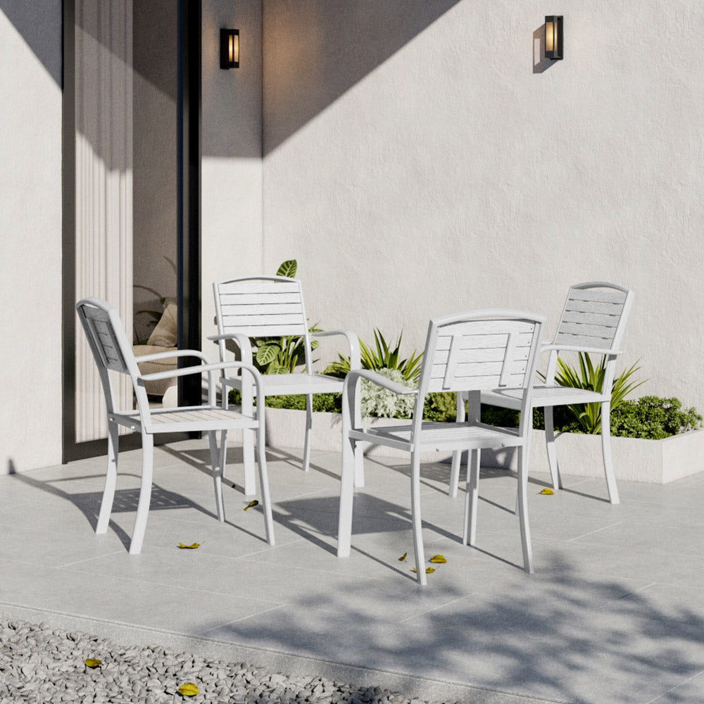 Garden Patio Armchairs with Metal Legs Set