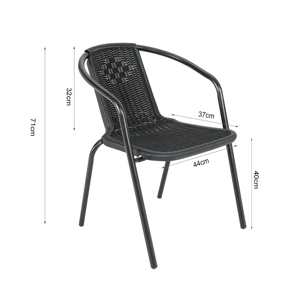 Patio Round Table With Umbrella Hole and Garden Chairs Set
