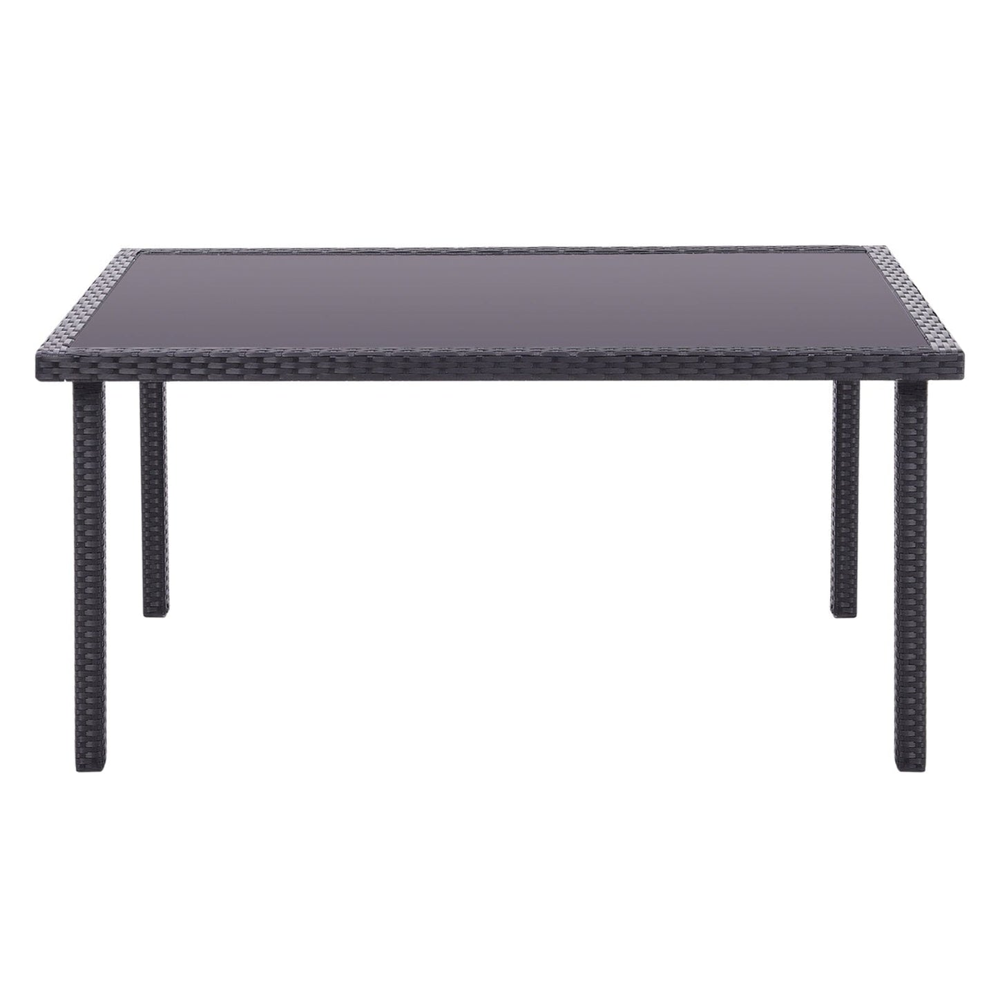 150cm Width Garden Table Dining Patio Outdoor Table Rectangle Table Black/Brown Garden Dining Tables Living and Home