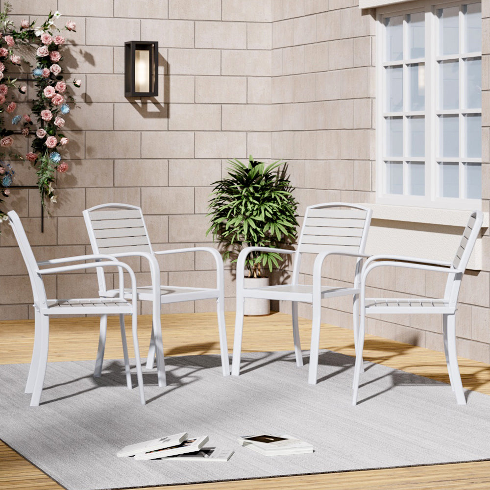 Garden Patio Armchairs with Metal Legs Set