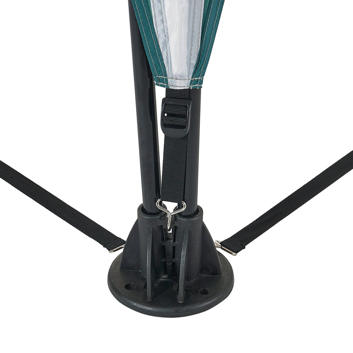 Ground Anchoring Detail of Outdoor Gazebo Tent – Secure Setup with Stakes and Ropes