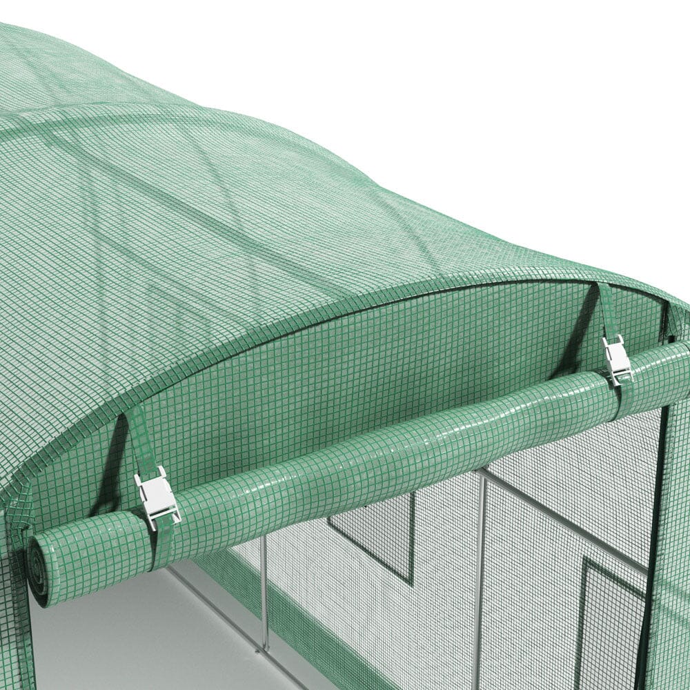 Window Vent Detail with Hook-and-Loop Fastener on 6x3x2m Greenhouse Cover – Promotes Air Circulation
