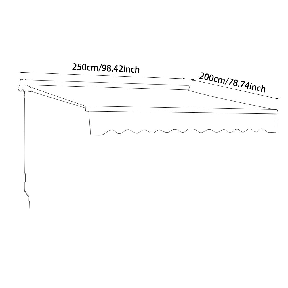 250cm Canopy Awning Dimensions – Frame Size and Extension Range
