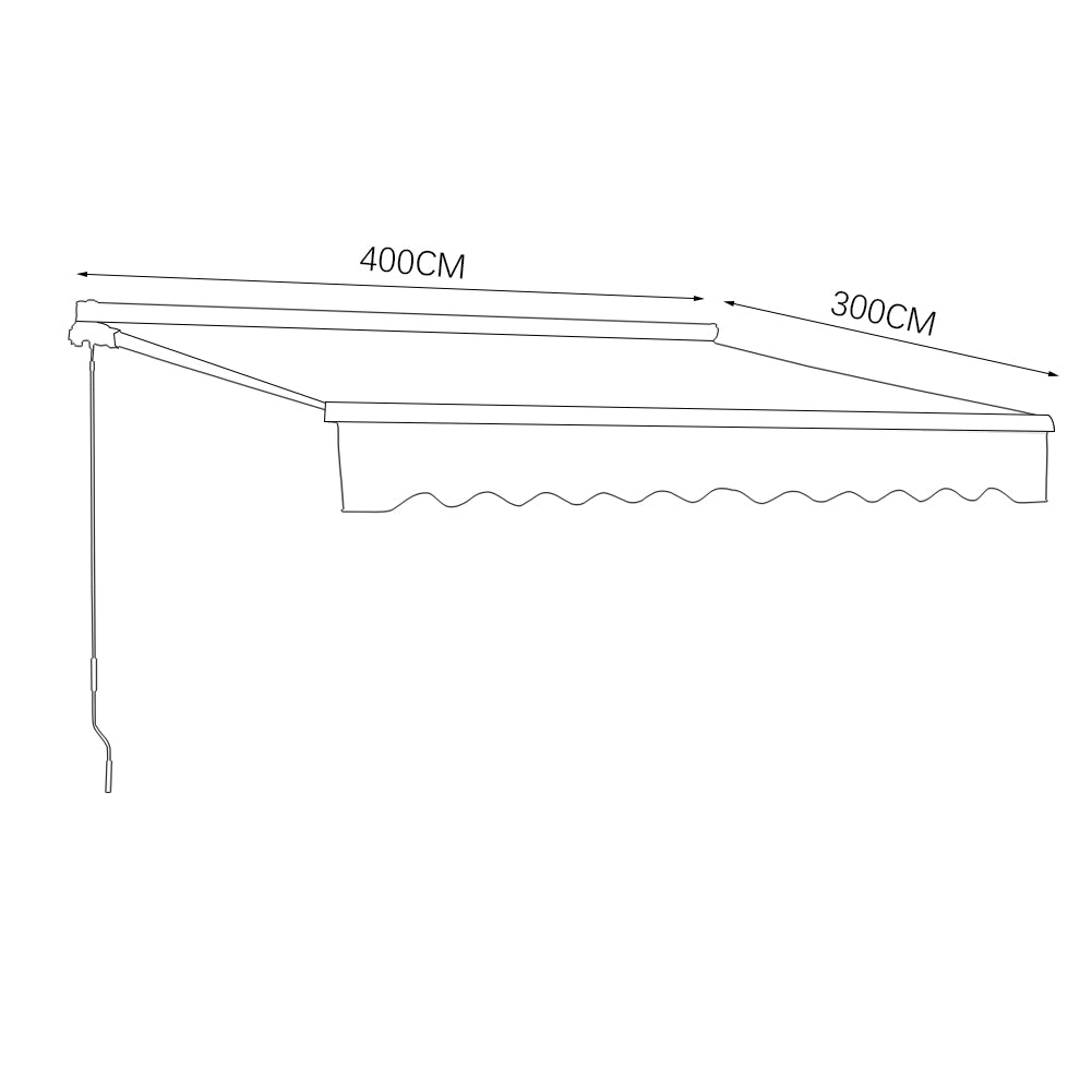 Retractable Patio Awning - Manual Shelter - Blue Awnings Living and Home L 400 x W 300 cm