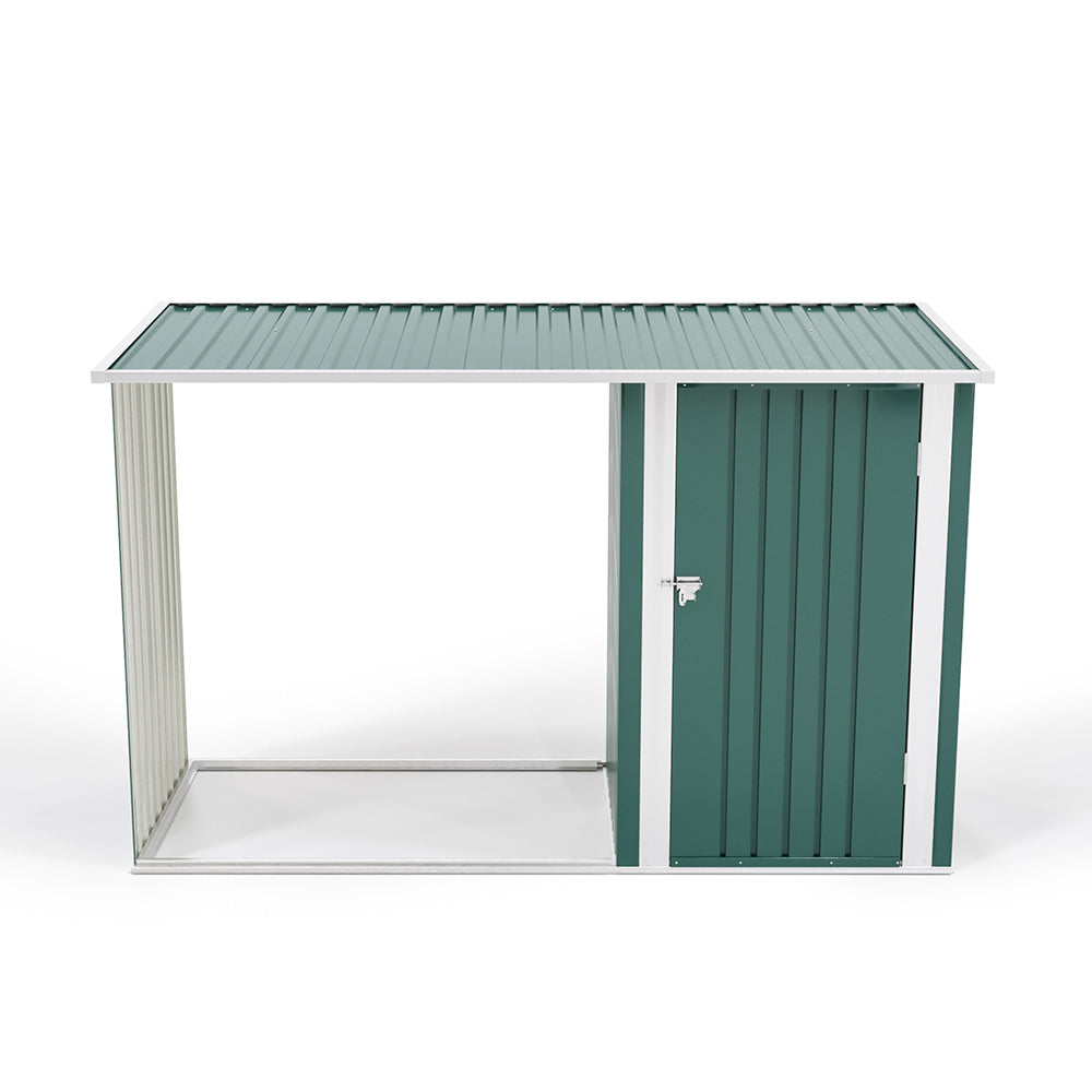 Garden Storage Shed Metal Storage Box with Log Rack Garden Storages & Greenhouses Living and Home