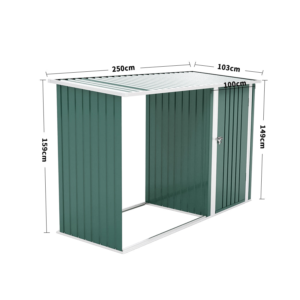 Garden Storage Shed Metal Storage Box with Log Rack Garden Storages & Greenhouses Living and Home