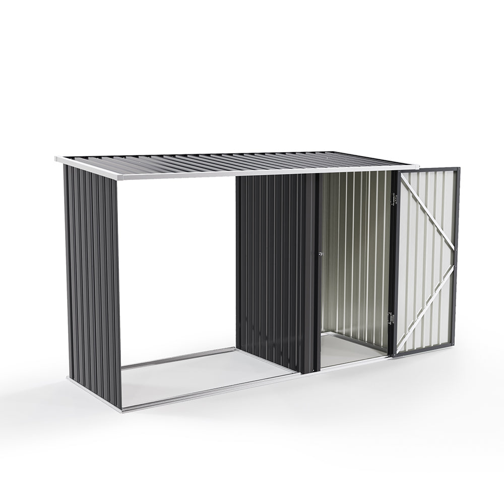 Garden Storage Shed Metal Storage Box with Log Rack Garden Storages & Greenhouses Living and Home